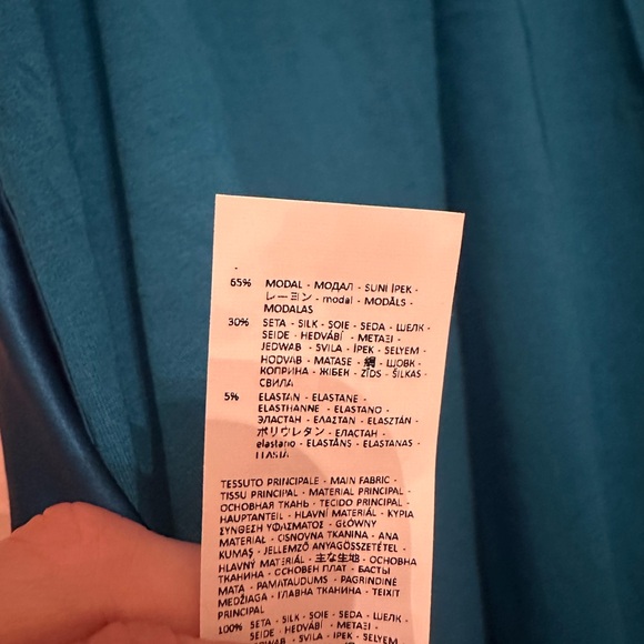 Nwt intimissimi silk and modal top short sleeve L large spray blue Italy - Picture 5 of 15